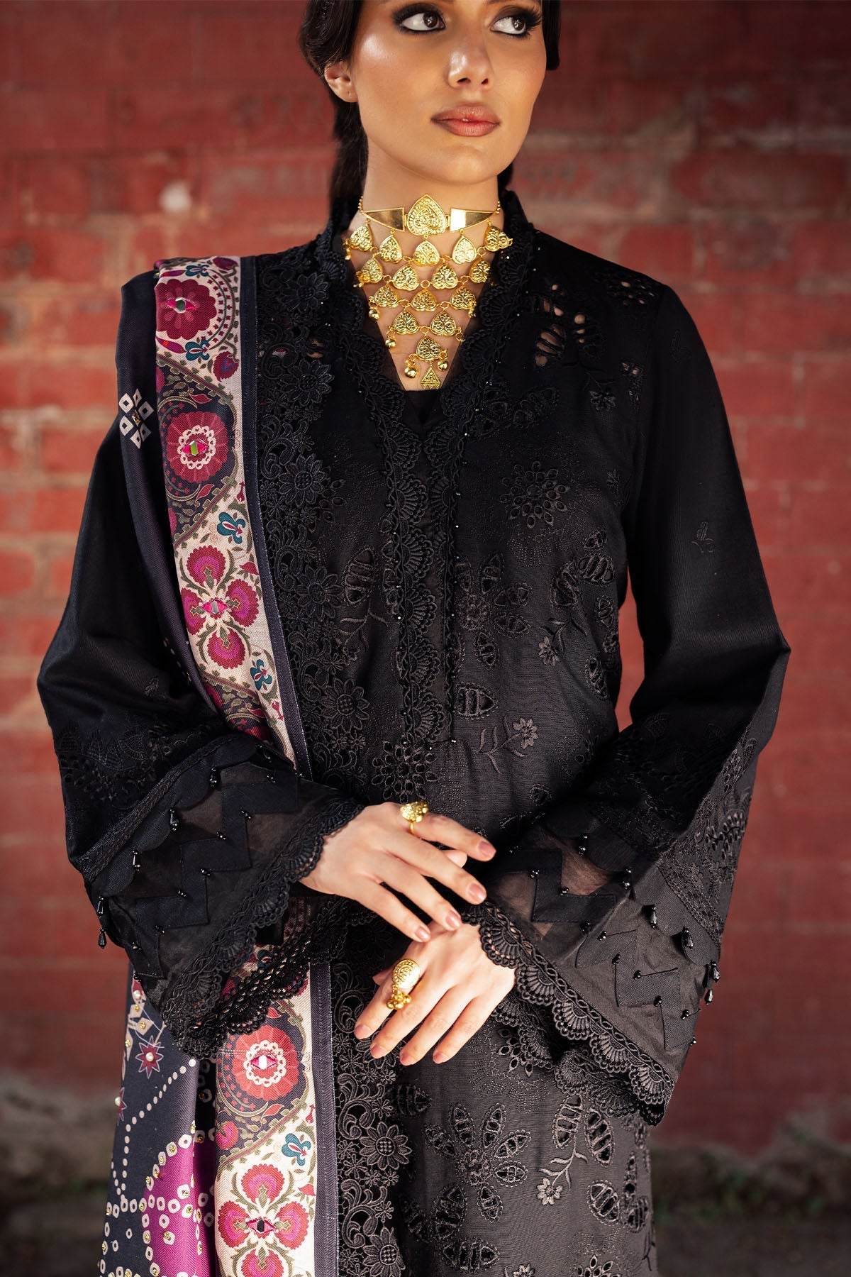 Nureh | Bazaar Winter 24 |  NE-115 - Designer Dress with Intricate embroidery and embellishments. Shop elegent wedding dress at Maria Faisal.