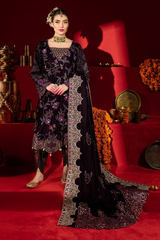 Nureh | Maya Velvet |  NW-91 - Designer Dress with Intricate embroidery and embellishments. Shop elegent wedding dress at Maria Faisal.