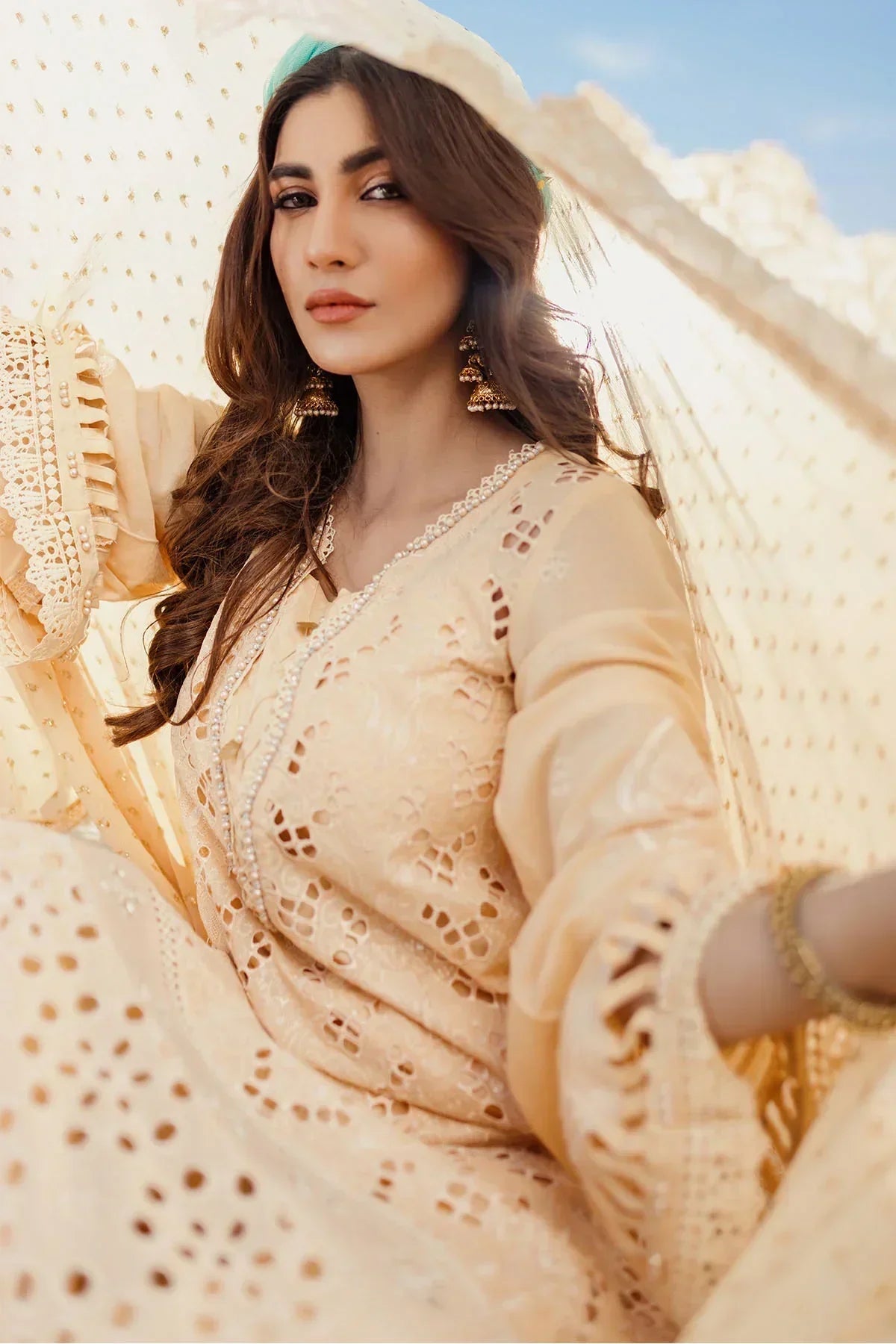 Nureh | Sehra Swiss Voil Lawn | FEROCE - NE-74 - Ladies Clothes - Maria Faisal