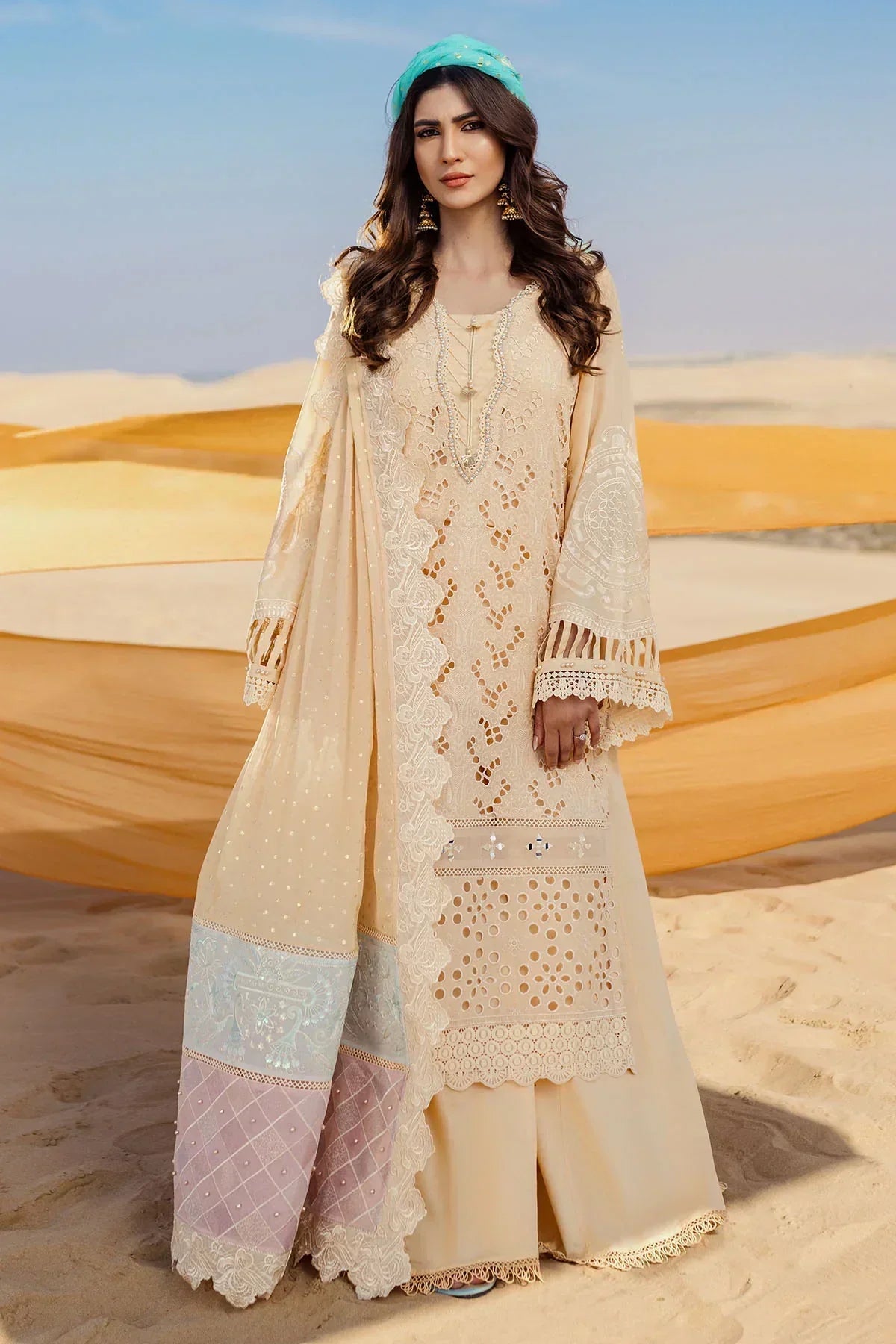 Nureh | Sehra Swiss Voil Lawn | FEROCE - NE-74 - Ladies Clothes - Maria Faisal