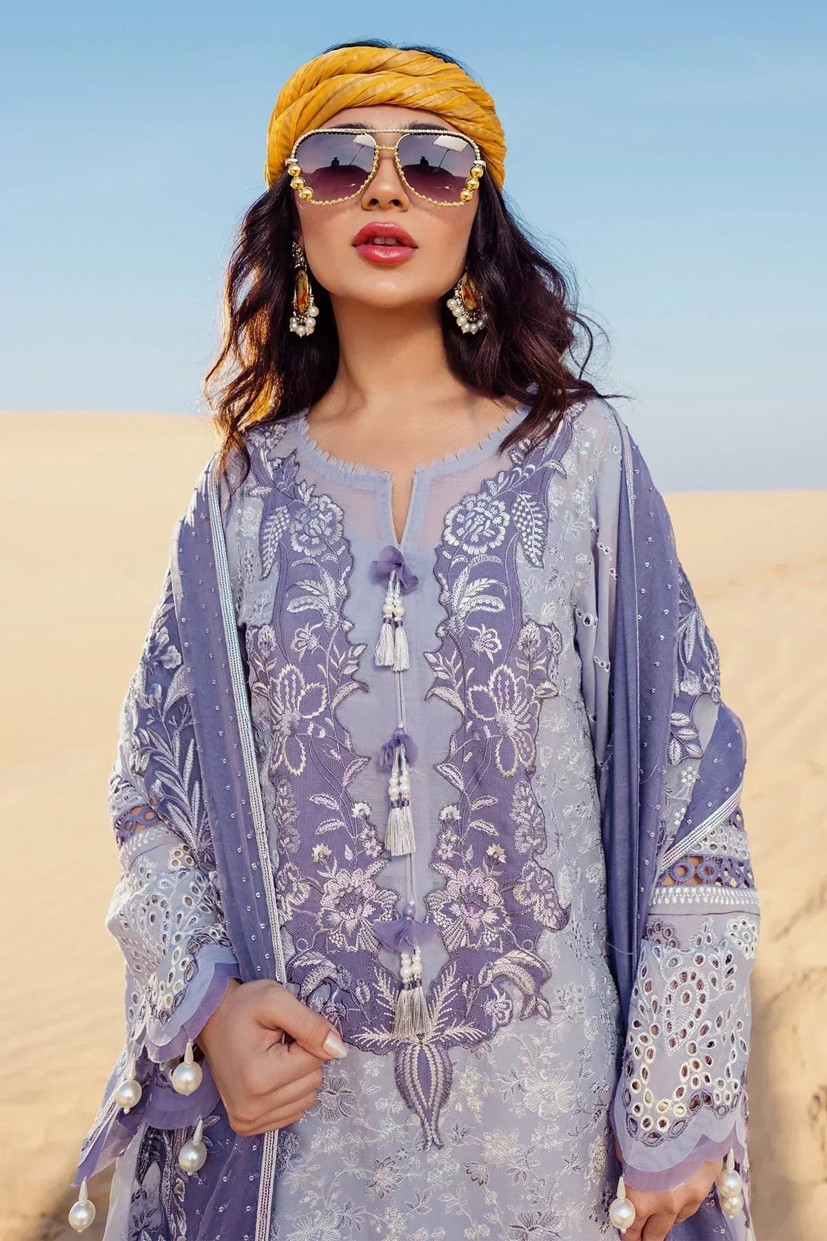 Nureh | Sehra Swiss Voil Lawn | CAMEO - NE-80 - Ladies Clothes - Maria Faisal