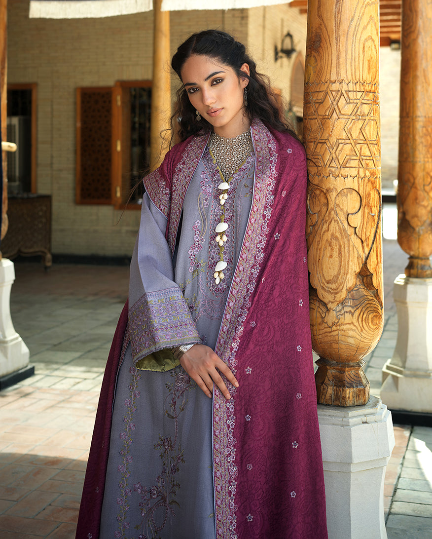 Mushq | Bukhara Winter Edit | Old City Bloom - Luxury Dress - available at Maria Faisal in UK and USA.