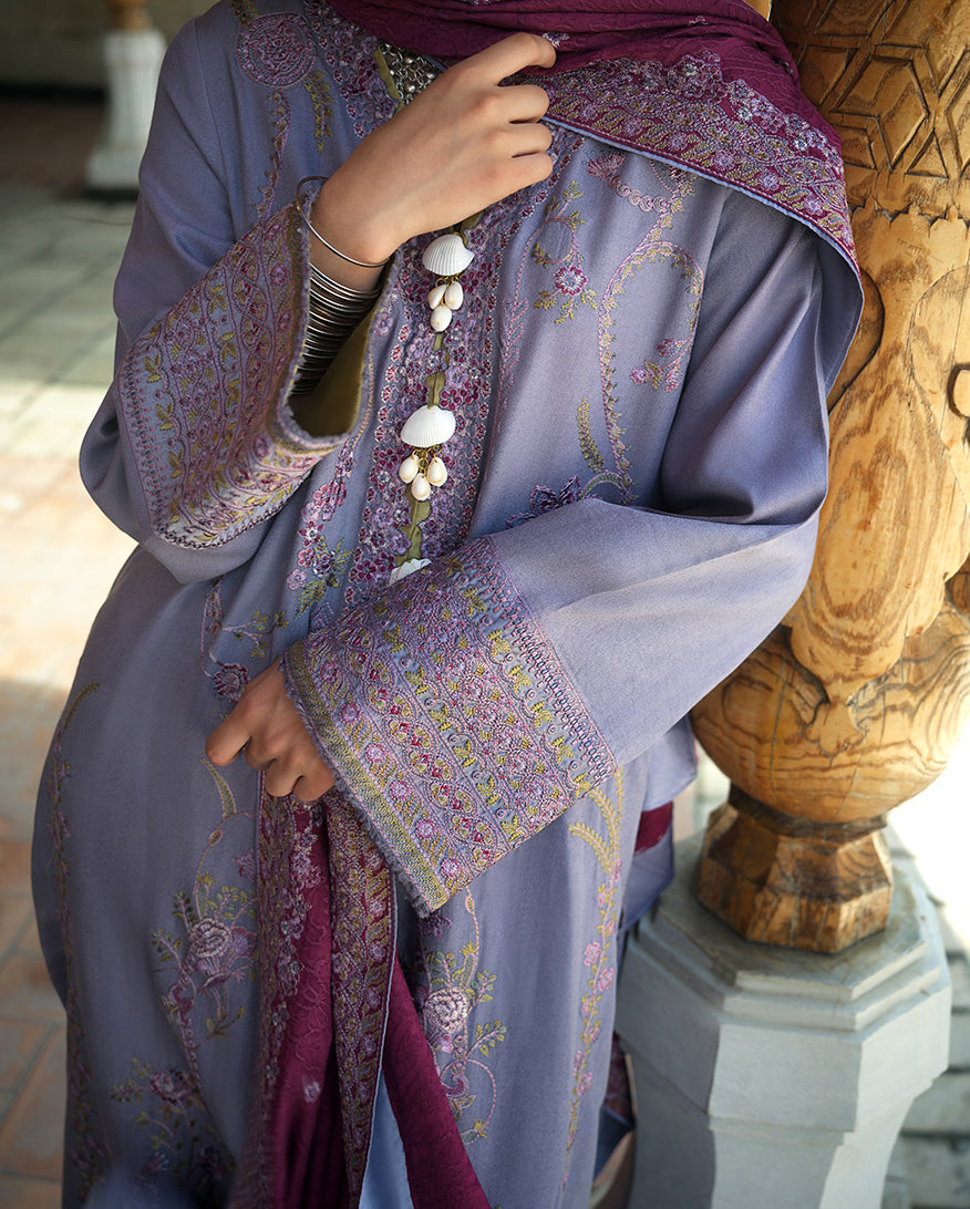 Mushq | Bukhara Winter Edit | Old City Bloom - Luxury Dress - available at Maria Faisal in UK and USA.