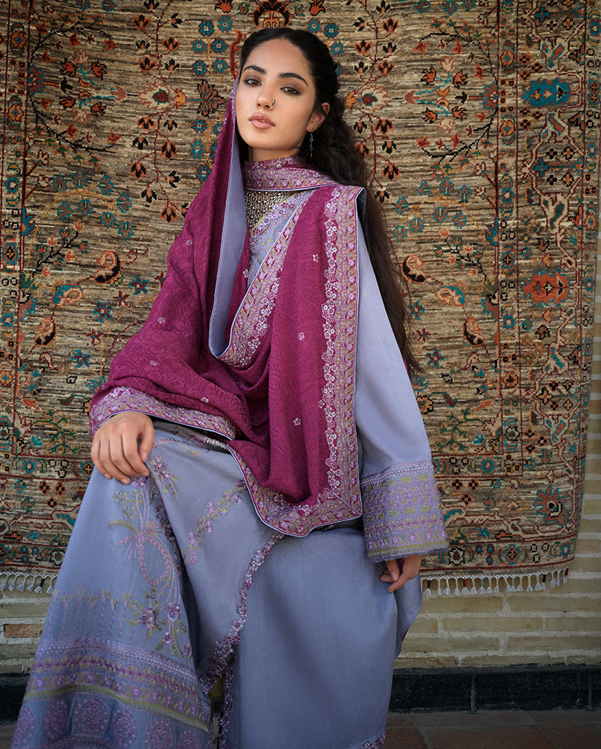 Mushq | Bukhara Winter Edit | Old City Bloom - Luxury Dress - available at Maria Faisal in UK and USA.