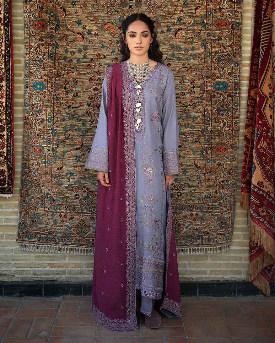Mushq | Bukhara Winter Edit | Old City Bloom - Luxury Dress - available at Maria Faisal in UK and USA.