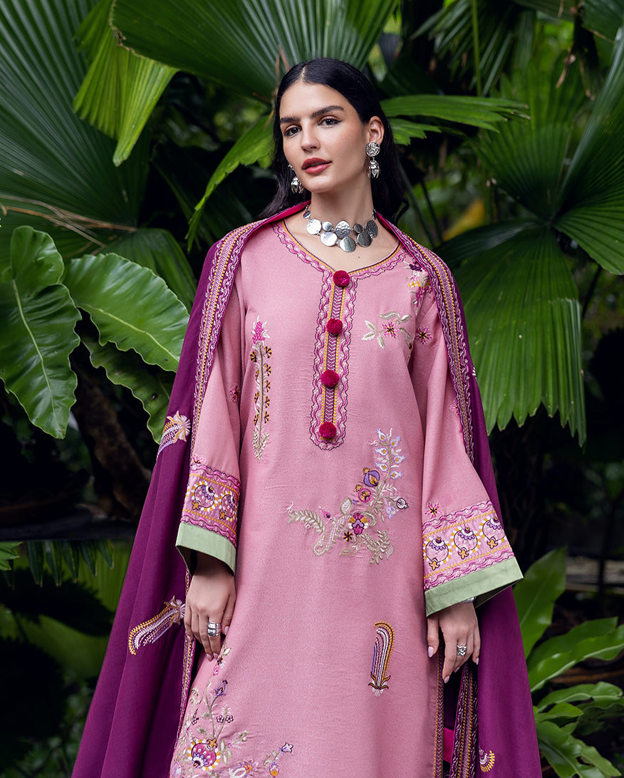 Mushq | Hemline Karandi | Opal Gleam - Casual Dress - available at Maria Faisal in UK and USA.