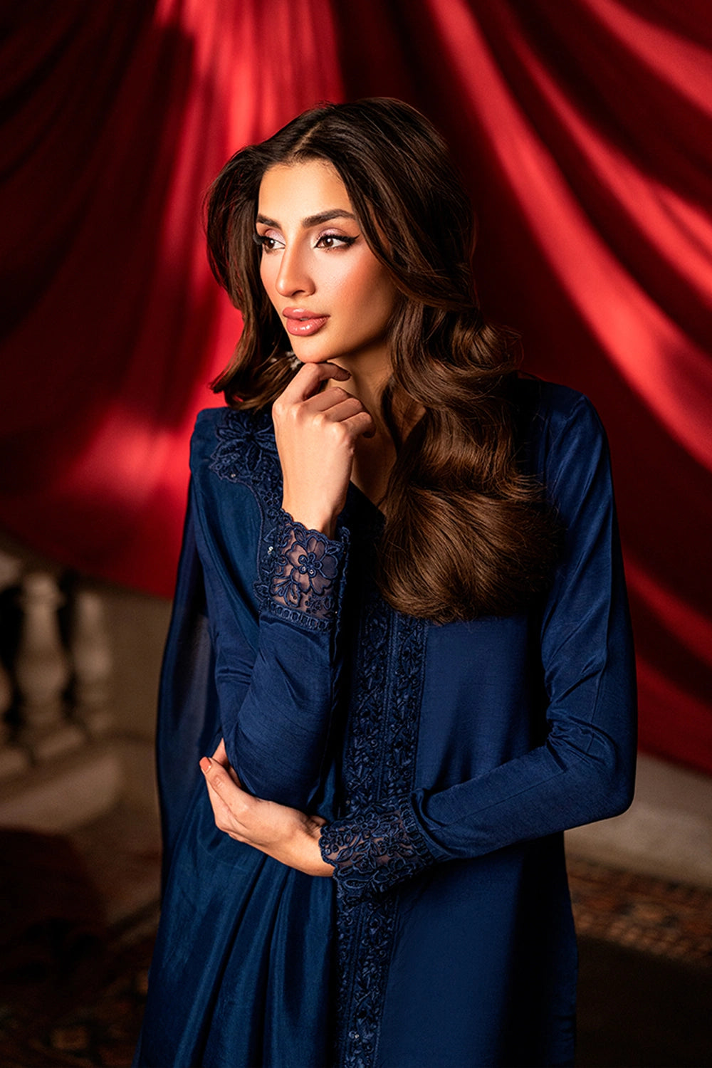 Azure | Vogue Formals | Opal Blue - Formal Dress - available at Maria Faisal in UK and USA.