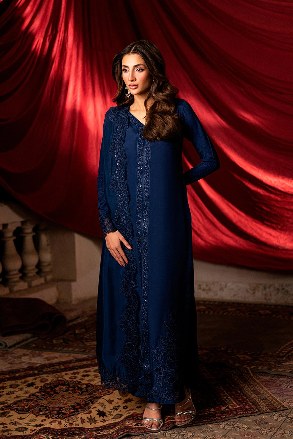Azure | Vogue Formals | Opal Blue - Formal Dress - available at Maria Faisal in UK and USA.