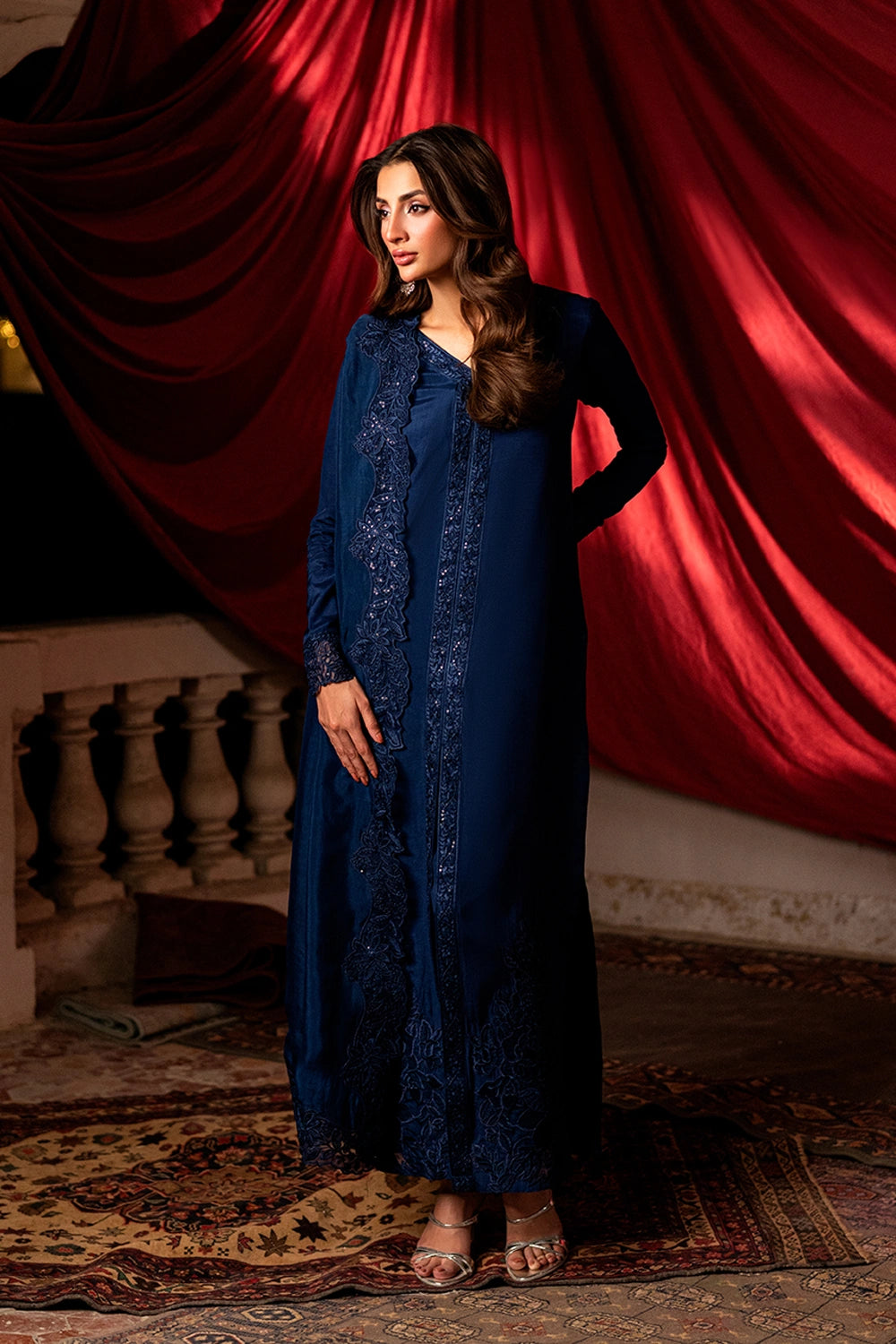 Azure | Vogue Formals | Opal Blue - Formal Dress - available at Maria Faisal in UK and USA.