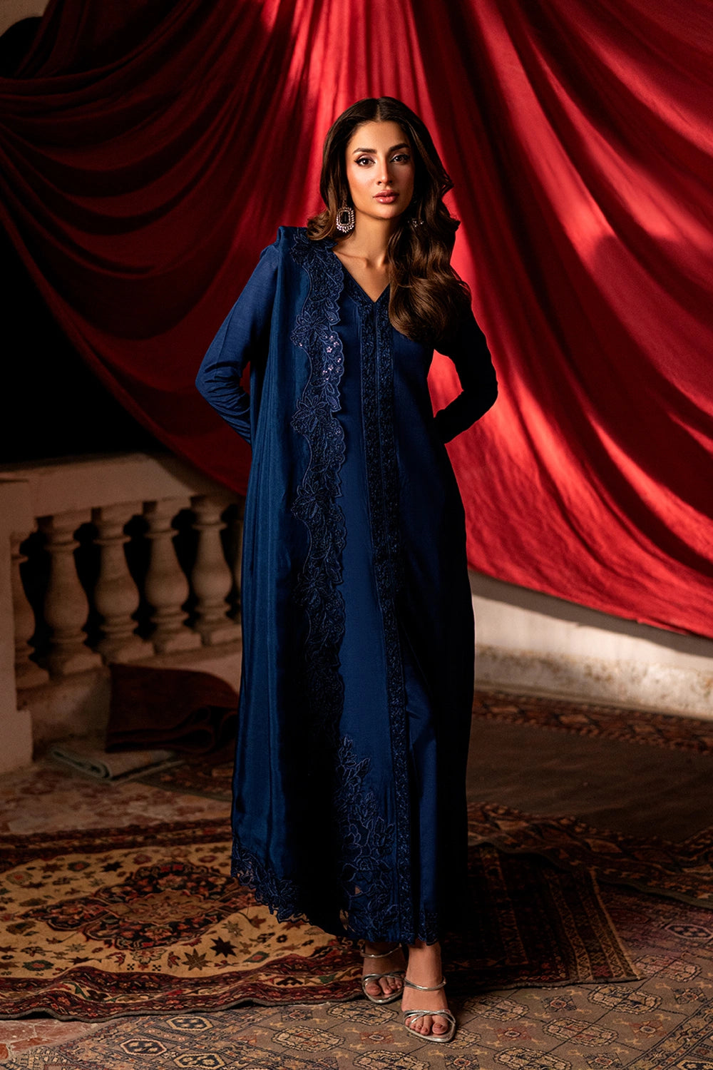 Azure | Vogue Formals | Opal Blue - Formal Dress - available at Maria Faisal in UK and USA.