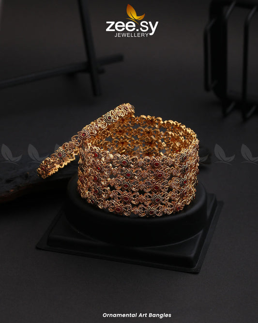 Ornamental Art Bangles - Bangles 