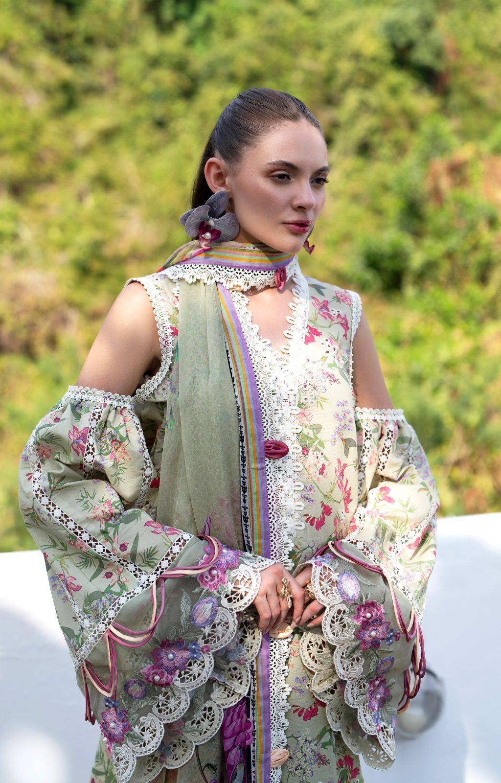 AJR Couture | Printakari Lawn 25 | Pink Patel by Maria Faisal - Registered Vendor of : AJR Couture - type : Ladies Clothes - 100% original wedding dresses