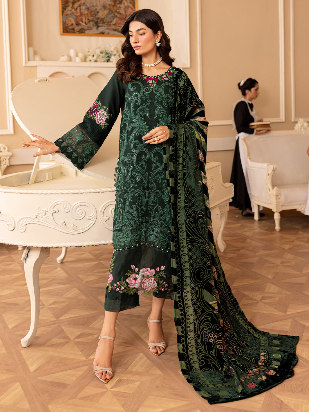 Parishay | Panache Winter | PN-03 - Designer Dress with Intricate embroidery and embellishments. Shop elegent wedding dress at Maria Faisal.