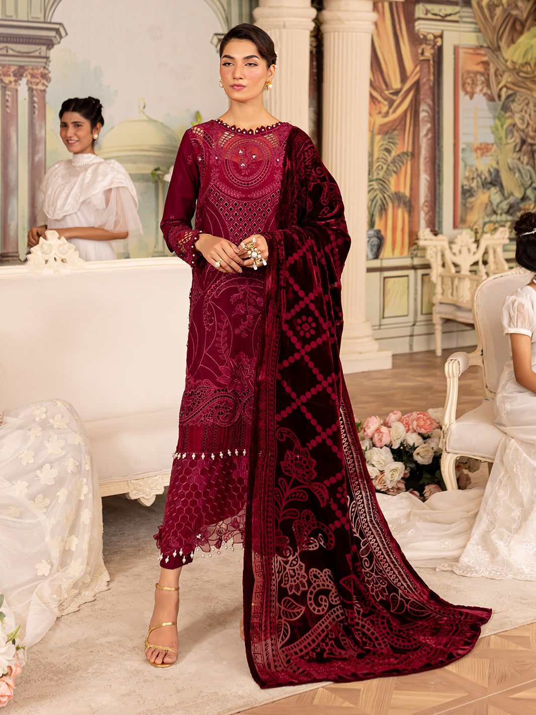 Parishay | Panache Winter | PN-01 - Designer Dress with Intricate embroidery and embellishments. Shop elegent wedding dress at Maria Faisal.