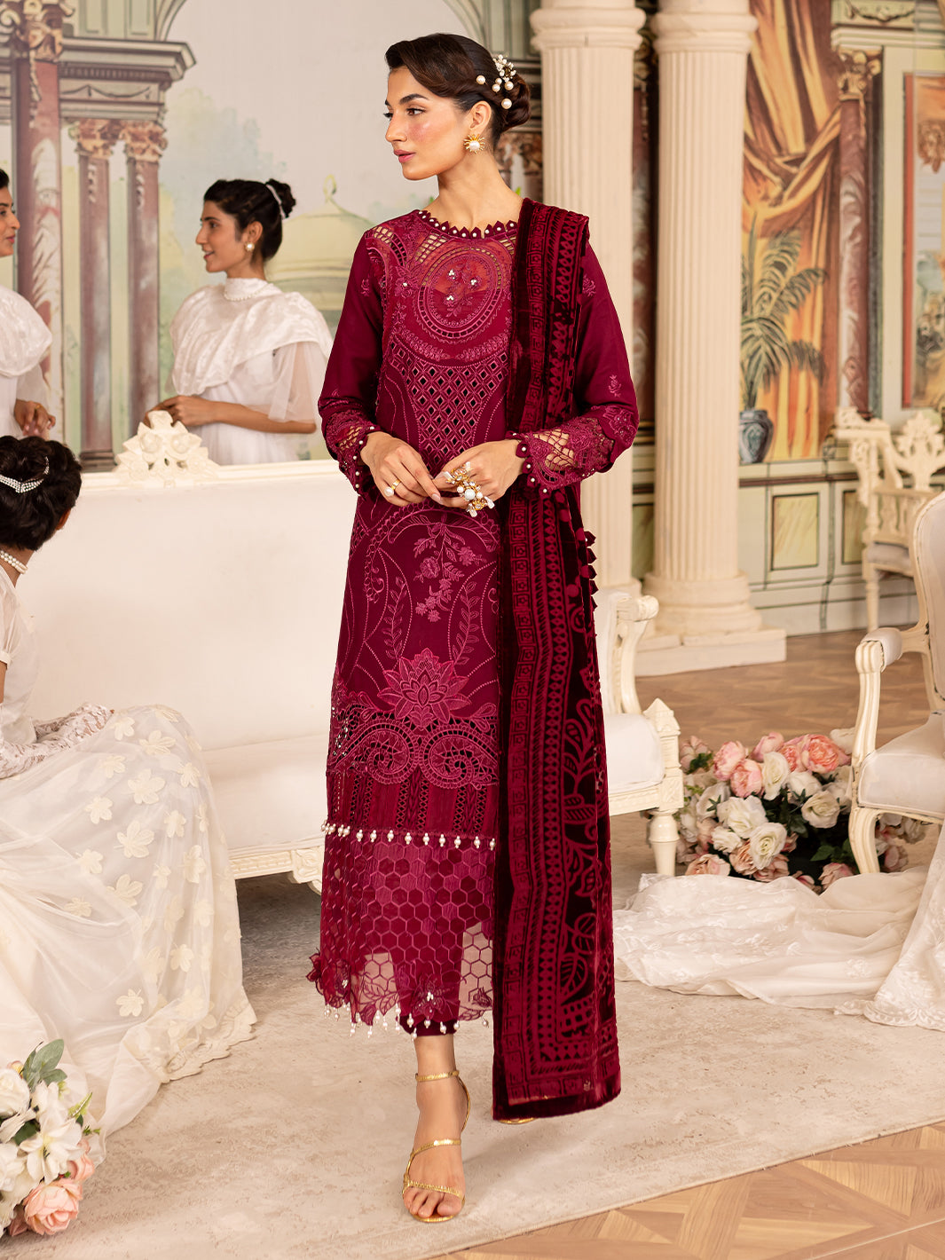 Parishay | Panache Winter | PN-01 - Designer Dress with Intricate embroidery and embellishments. Shop elegent wedding dress at Maria Faisal.