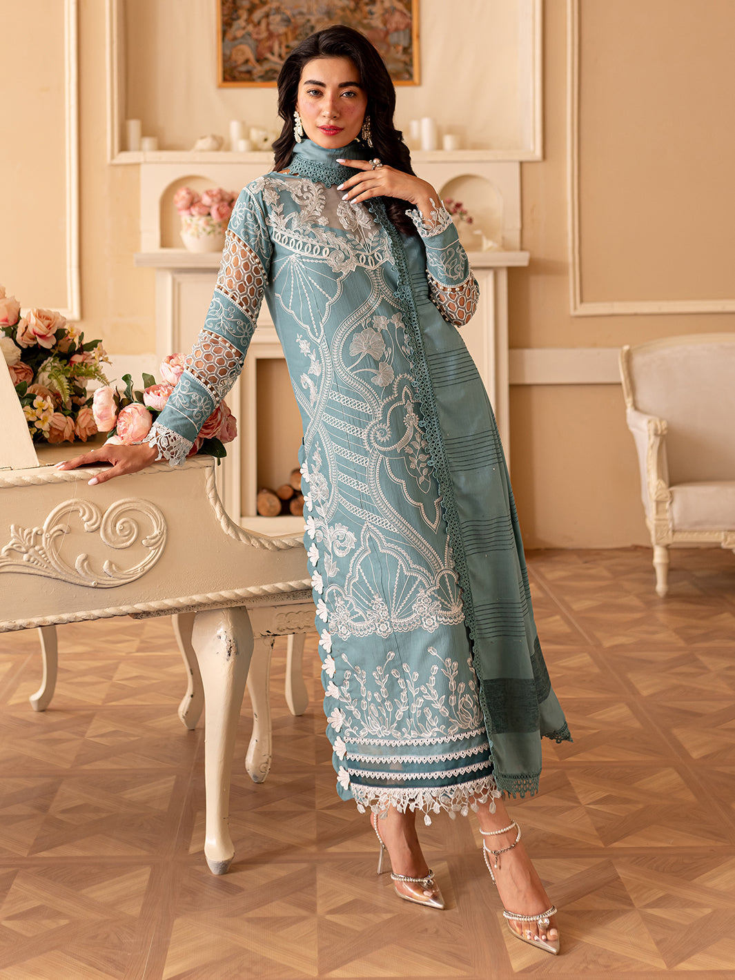 Parishay | Panache Winter | PN-10 - Designer Dress with Intricate embroidery and embellishments. Shop elegent wedding dress at Maria Faisal.