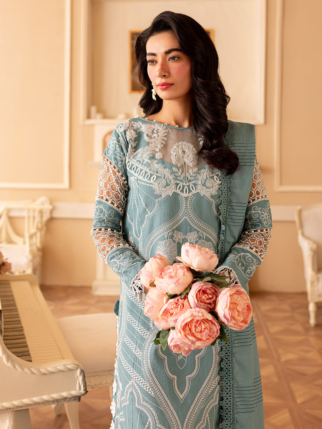 Parishay | Panache Winter | PN-10 - Designer Dress with Intricate embroidery and embellishments. Shop elegent wedding dress at Maria Faisal.