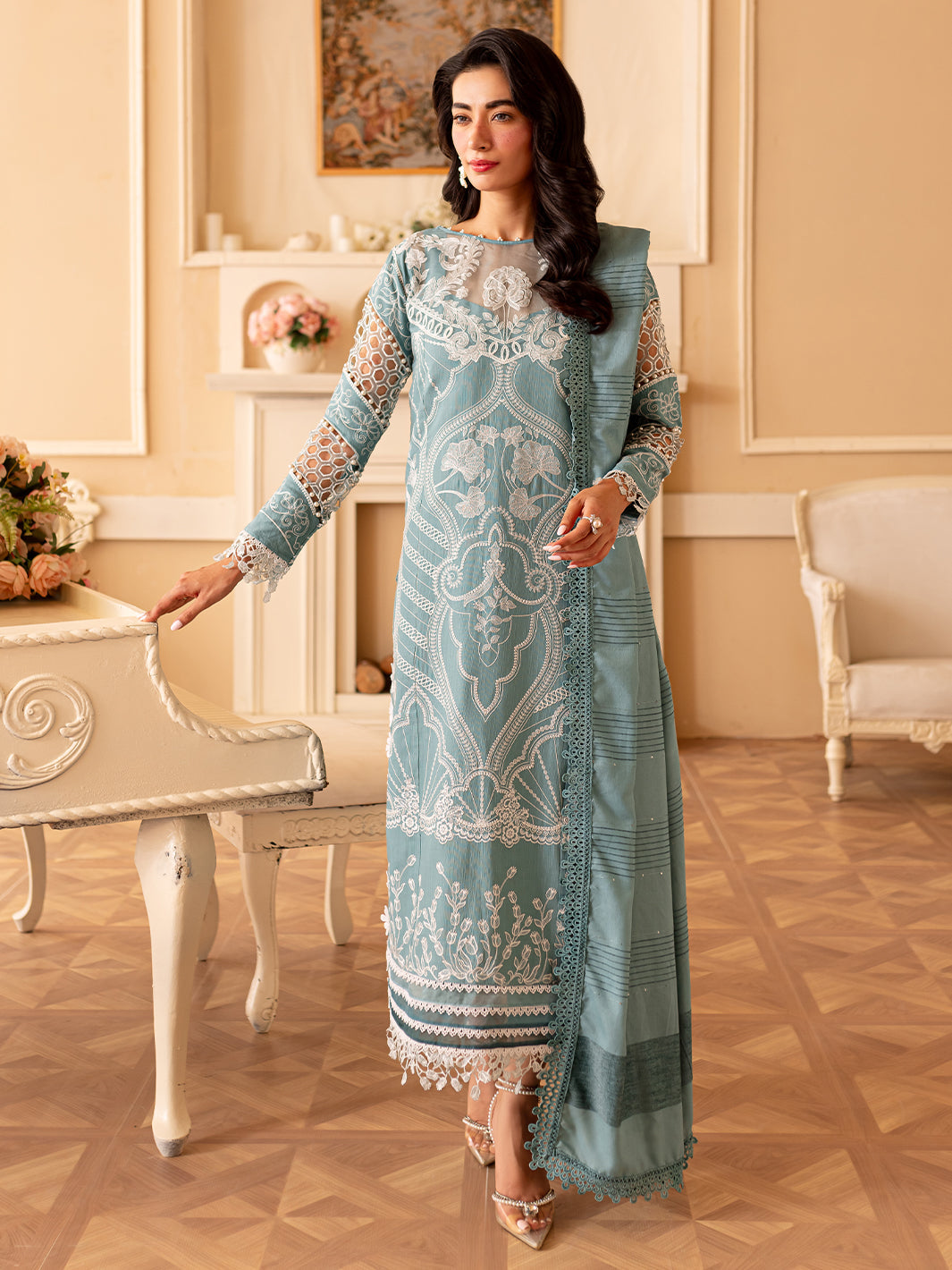 Parishay | Panache Winter | PN-10 - Designer Dress with Intricate embroidery and embellishments. Shop elegent wedding dress at Maria Faisal.
