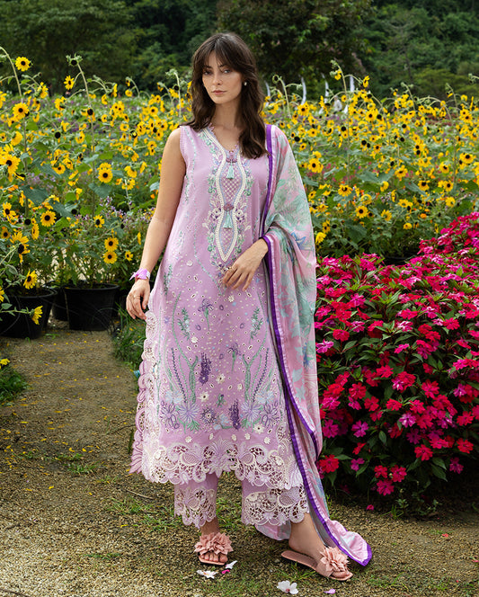 Mushq | The Secret Garden Lawn | Peony Glow - Luxury Dress - available at Maria Faisal in UK and USA.