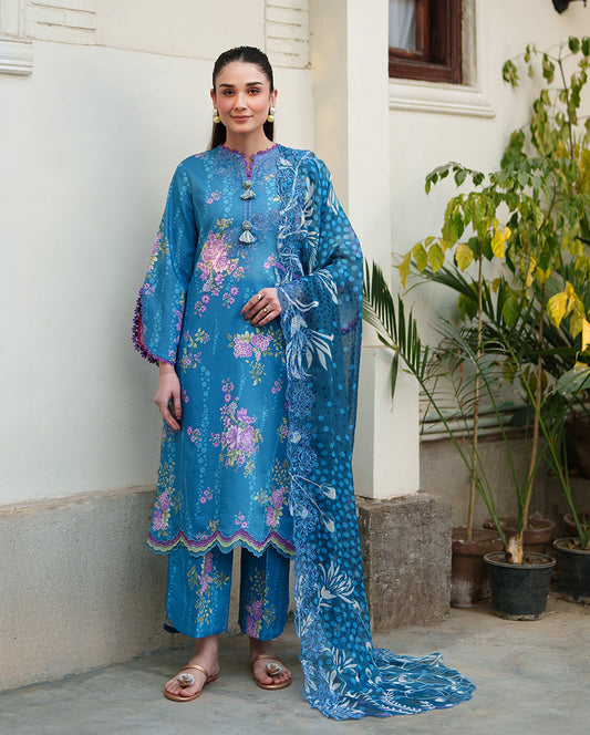 Roheenaz | Whispered Florals | Petal Drift - Casual Dress - available at Maria Faisal in UK and USA.