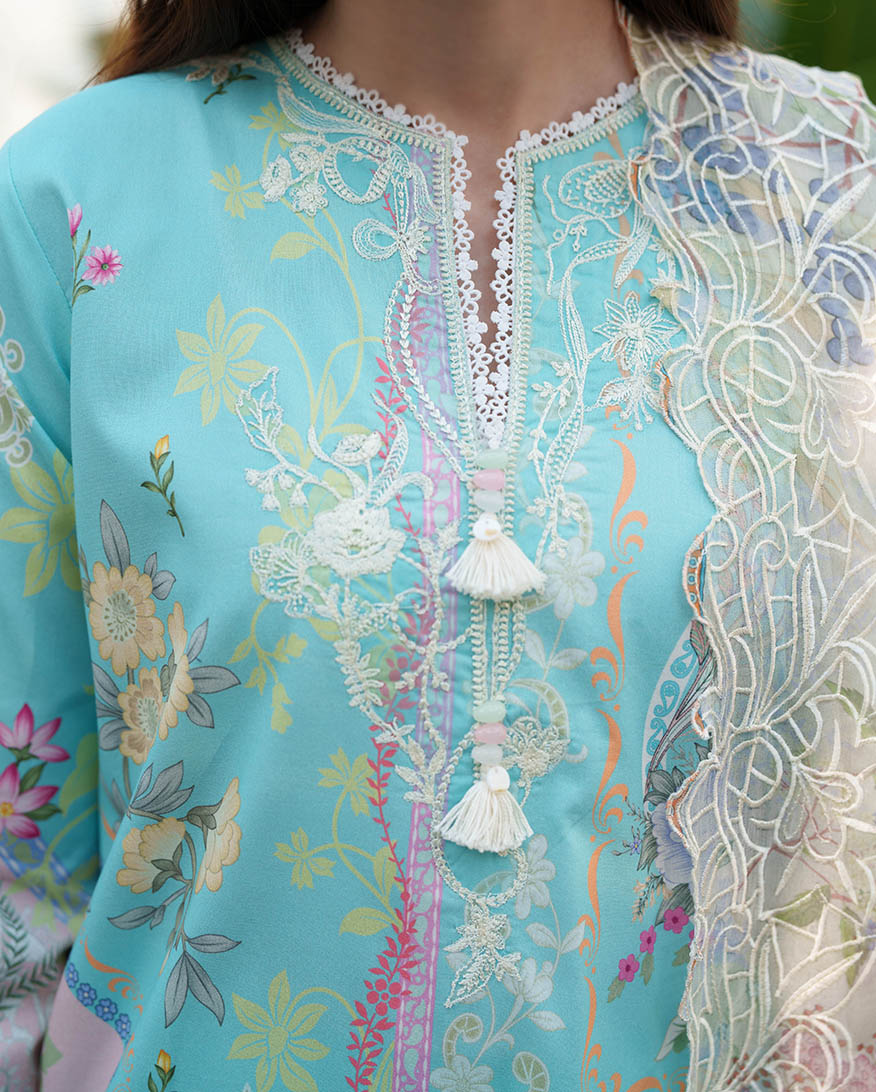 Roheenaz | Whispered Florals | Petal Hush - Casual Dress - available at Maria Faisal in UK and USA.
