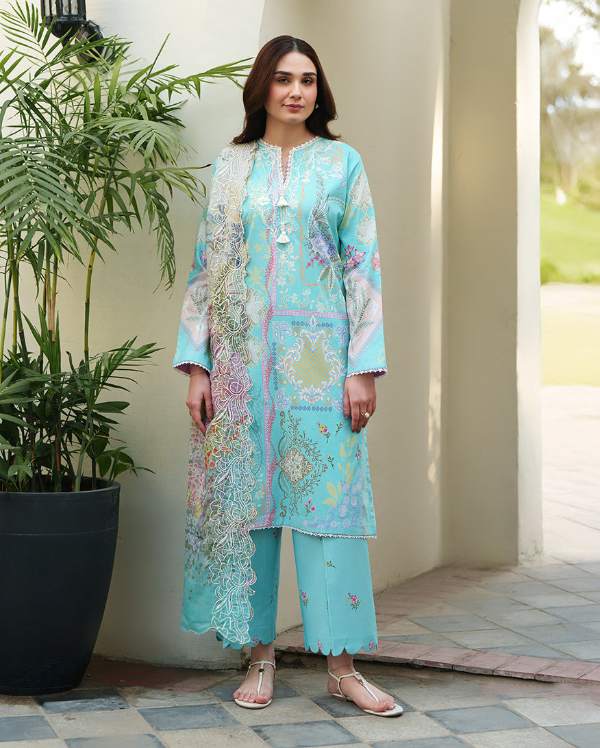 Roheenaz | Whispered Florals | Petal Hush - Casual Dress - available at Maria Faisal in UK and USA.