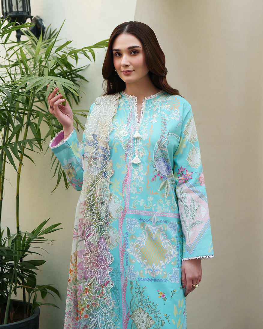 Roheenaz | Whispered Florals | Petal Hush - Casual Dress - available at Maria Faisal in UK and USA.