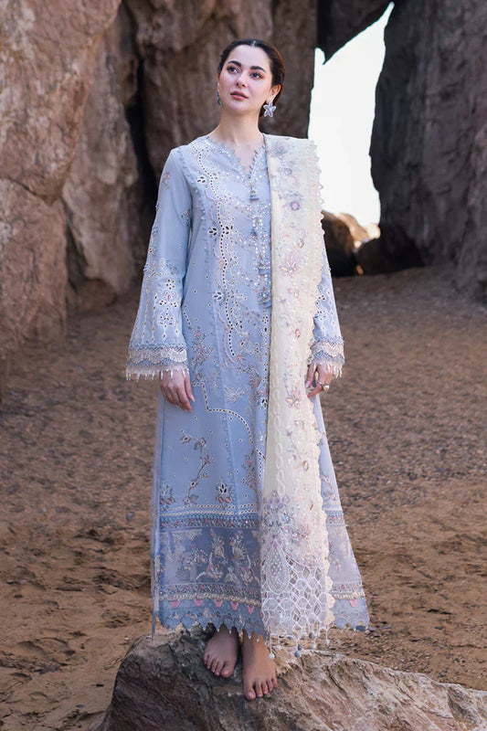 Qalamkar | Sahil Kinare Luxury Lawn | FP-04 FIRUZE - Ladies Clothes - Maria Faisal