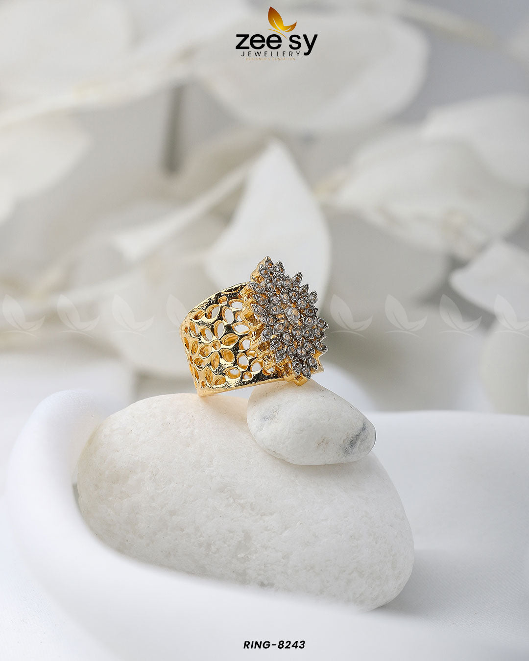 Floral Ring-8243 - Rings 