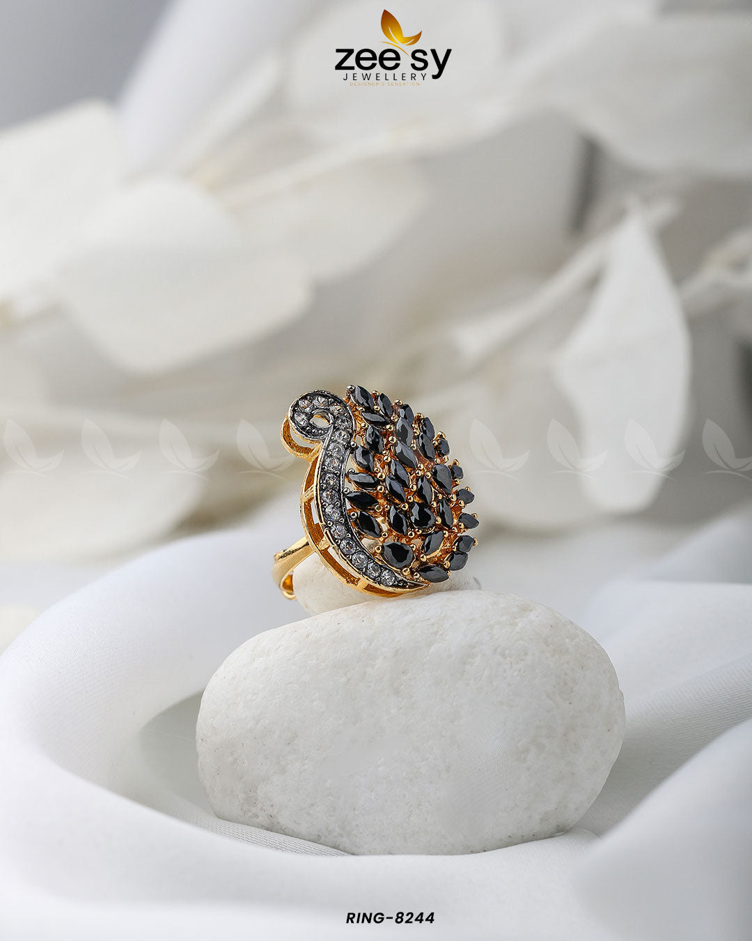 Baguette Cluster Ring-8244 - Rings 