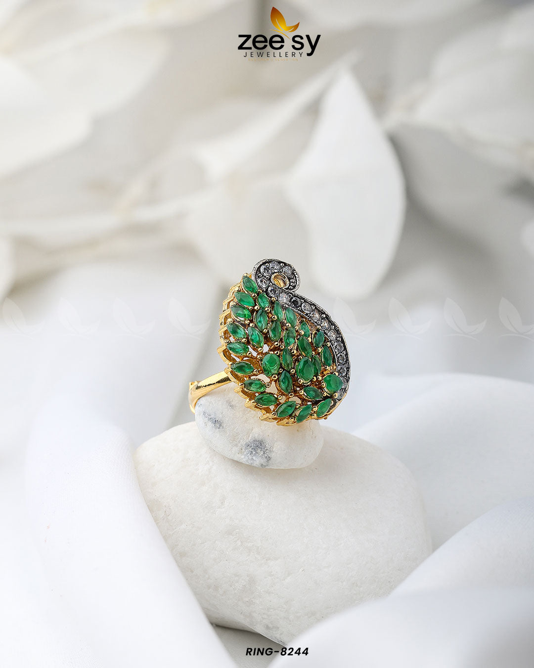 Baguette Cluster Ring-8244 - Rings 