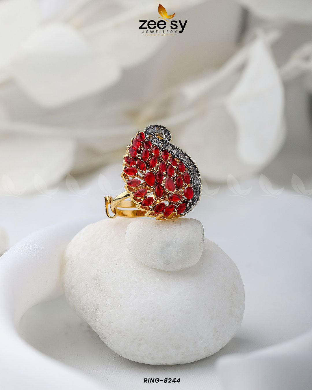 Baguette Cluster Ring-8244 - Rings 