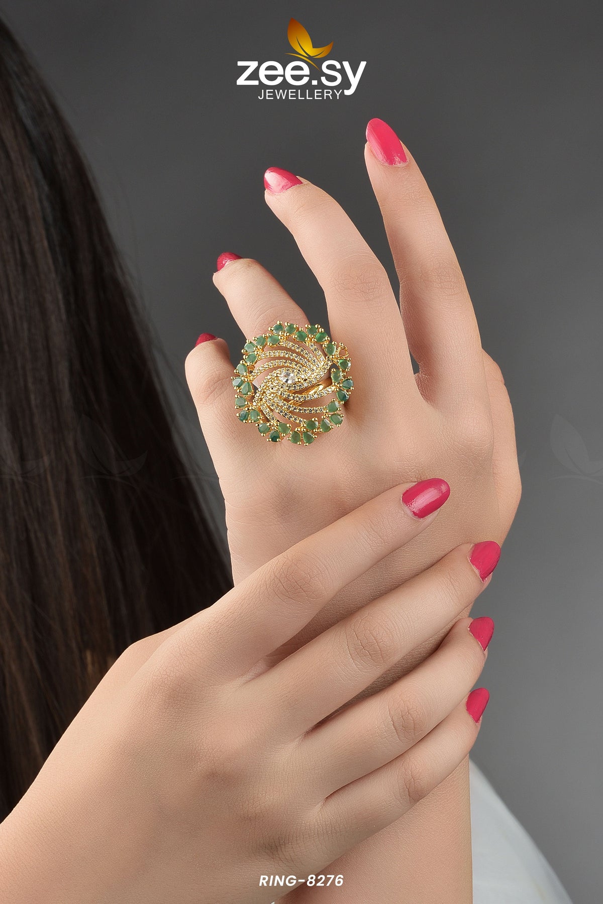 Rhinestone Ring-8276 - Rings 