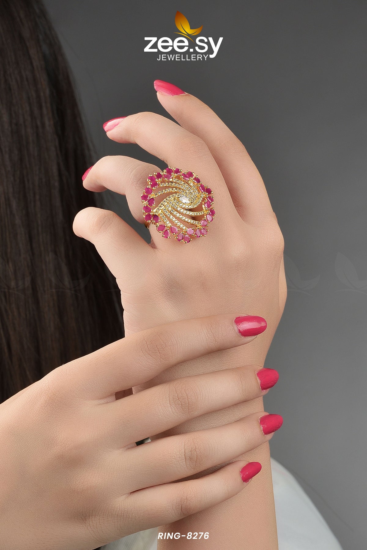 Rhinestone Ring-8276 - Rings 