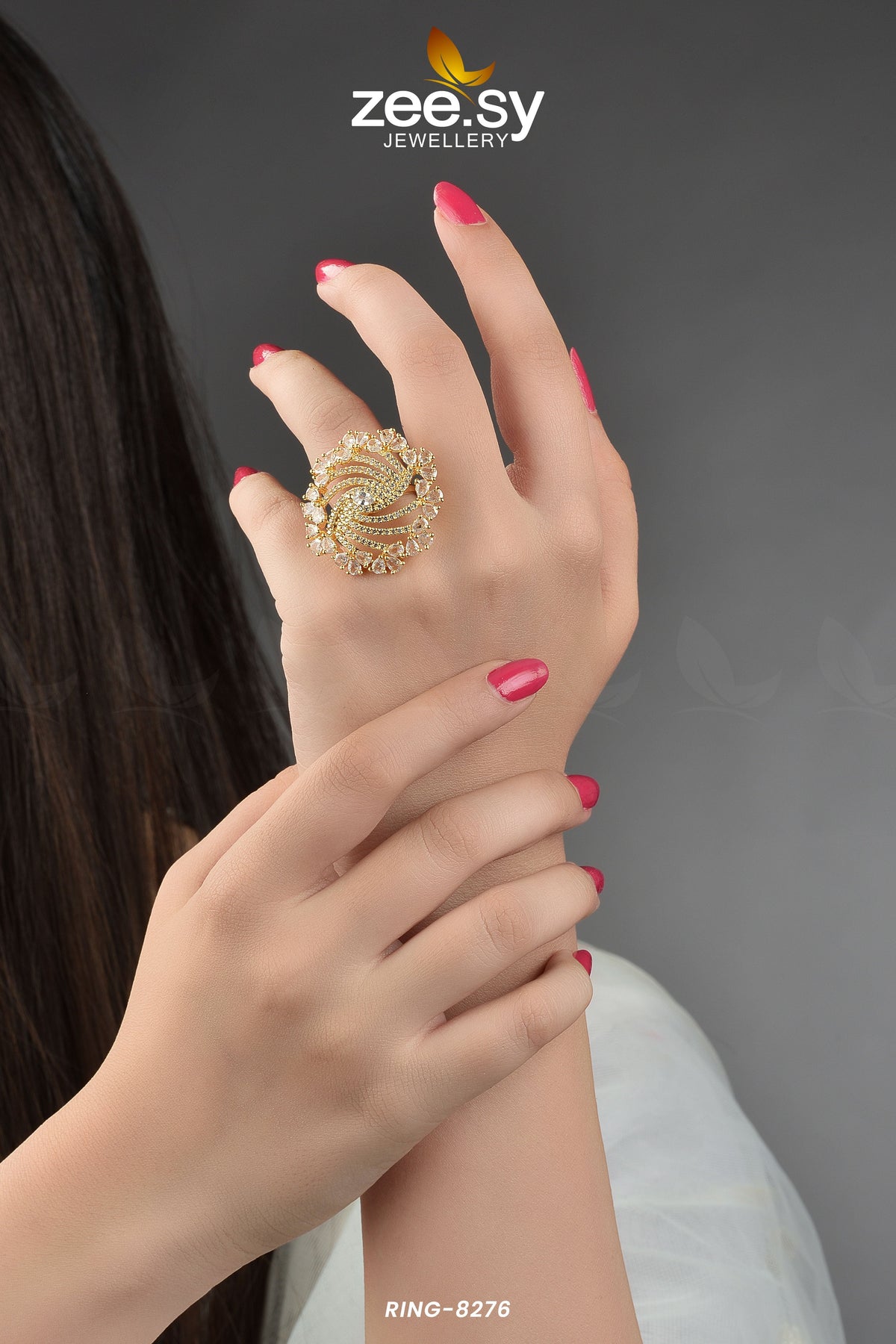 Rhinestone Ring-8276 - Rings 