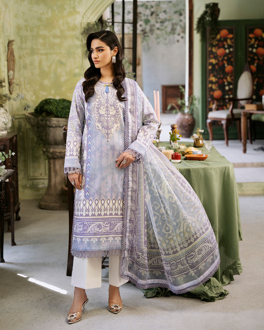 Roheenaz | Flora Printed Lawn | Lumina - Ladies Clothes 