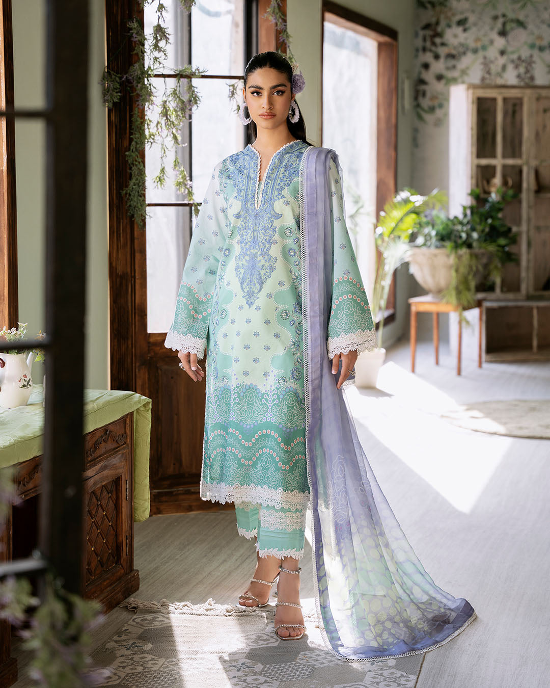 Roheenaz | Flora Printed Lawn | Elysium - Ladies Clothes 