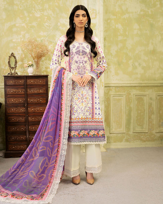 Roheenaz | Flora Printed Lawn | Evangeline - Ladies Clothes 