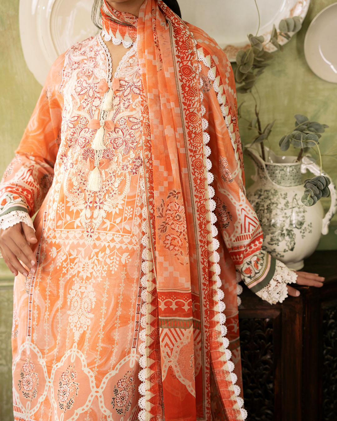 Roheenaz | Flora Printed Lawn | Cascade - Ladies Clothes 