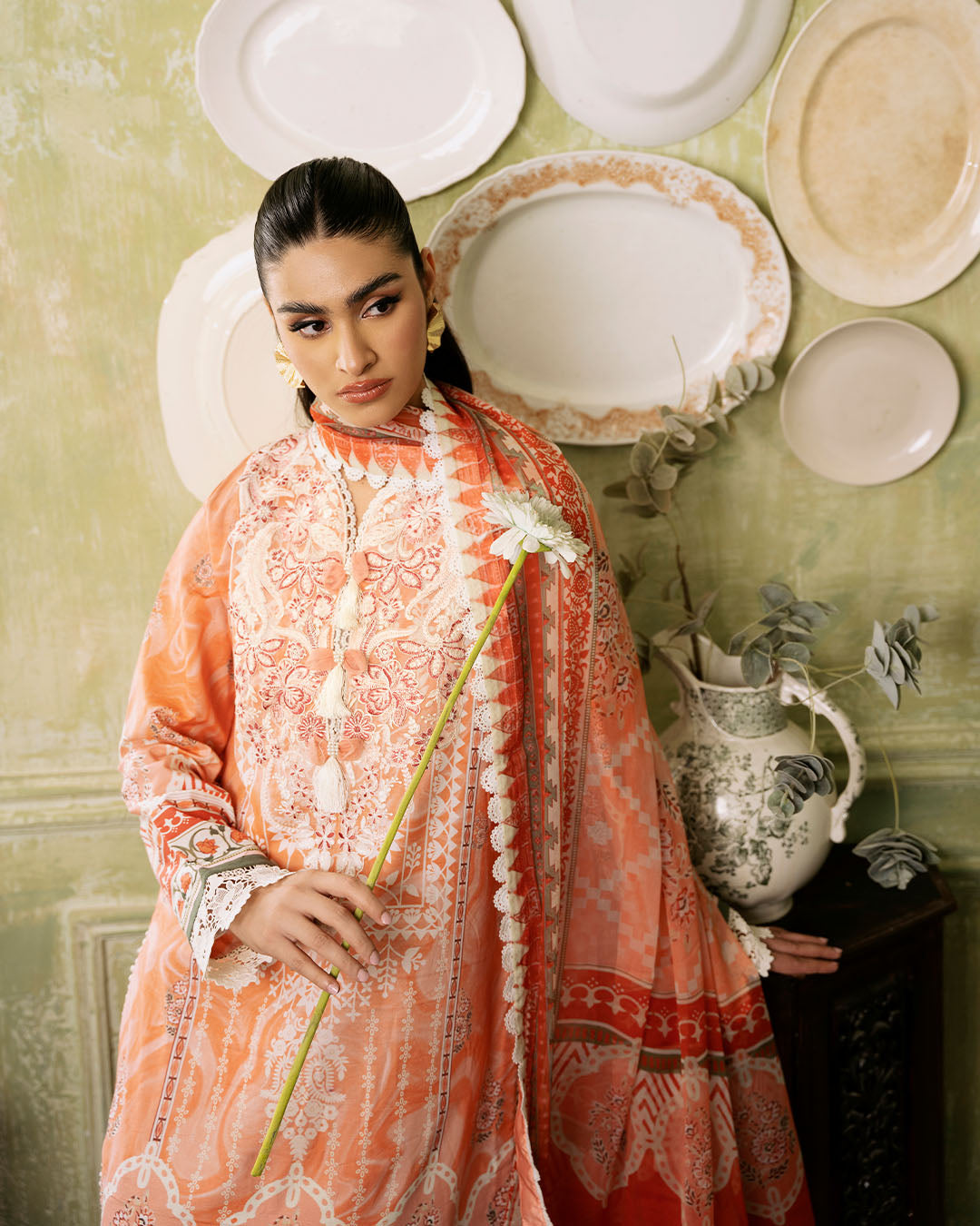 Roheenaz | Flora Printed Lawn | Cascade - Ladies Clothes 