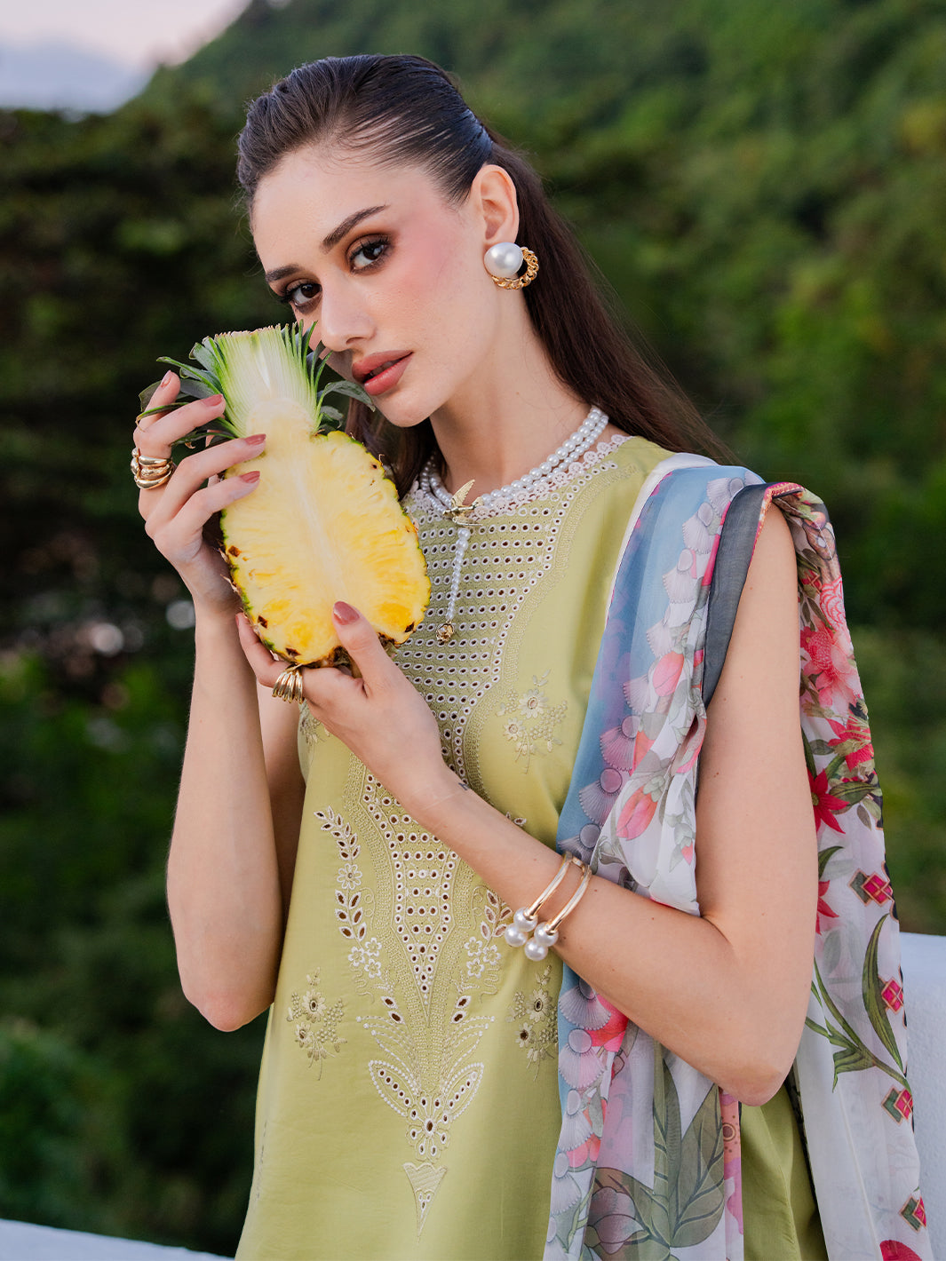 Izel | Dareen Luxury Lawn 26 | Ruhaab - Luxury Dress - available at Maria Faisal in UK and USA.