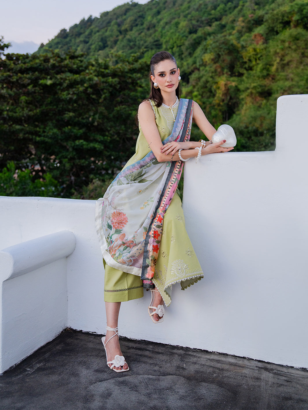 Izel | Dareen Luxury Lawn 26 | Ruhaab - Luxury Dress - available at Maria Faisal in UK and USA.