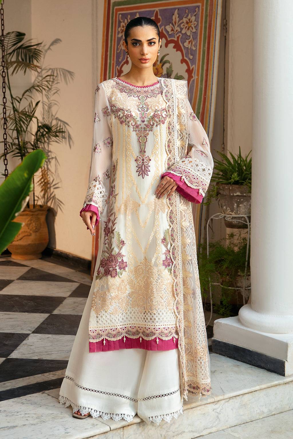 Ramsha | Dastak Luxury Chiffon Collection | Q-107 by Maria Faisal - Registered Vendor of : Ramsha - type : Ladies Clothes - 100% original wedding dresses