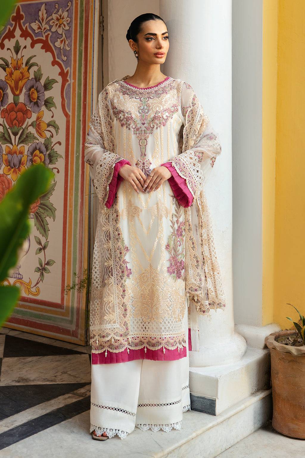 Ramsha | Dastak Luxury Chiffon Collection | Q-107 by Maria Faisal - Registered Vendor of : Ramsha - type : Ladies Clothes - 100% original wedding dresses