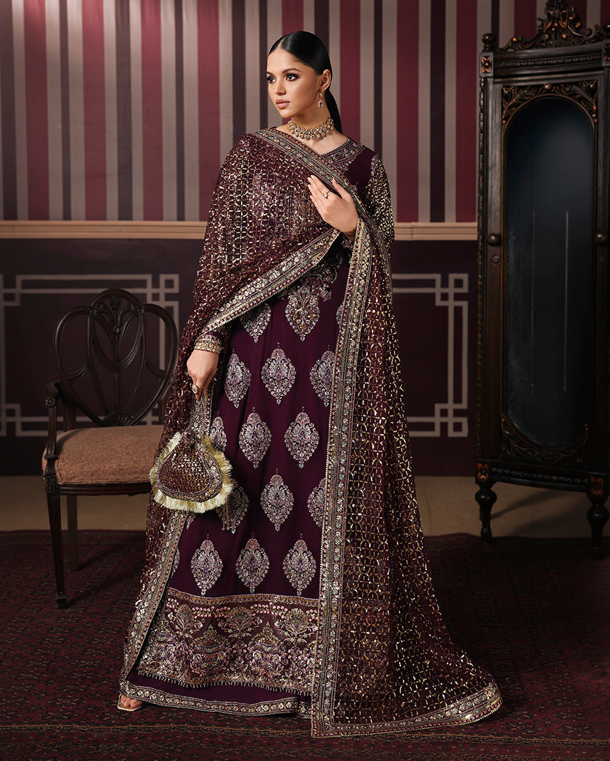 Roheenaz | Royale Eternel Chiffon Edit | Regal Charm - Formal Dress - available at Maria Faisal in UK and USA.