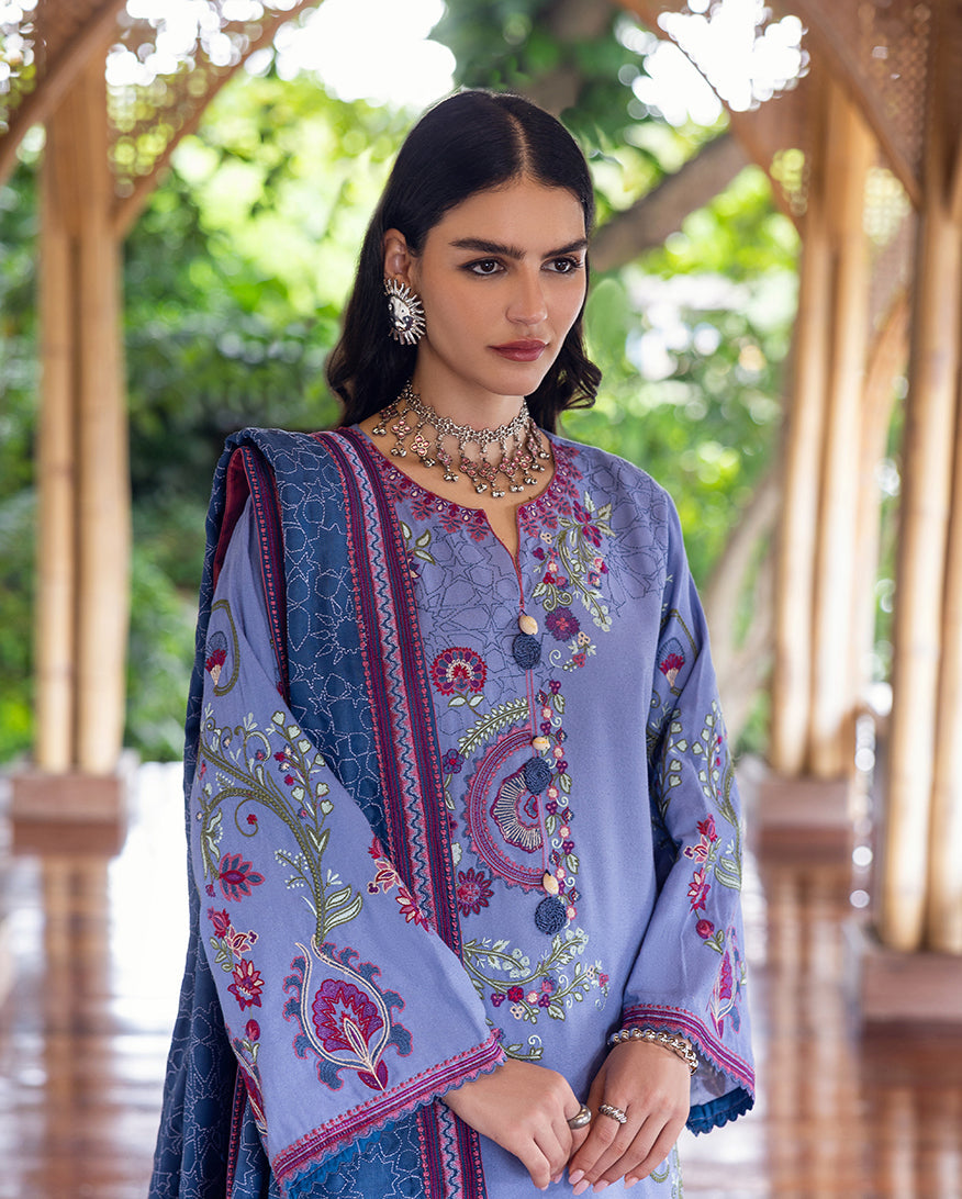 Mushq | Hemline Karandi | River Hush - Casual Dress - available at Maria Faisal in UK and USA.