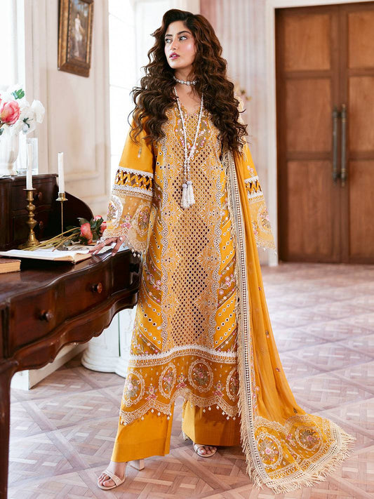 Mahnur | Sophie Luxury Lawn 25 | Rosy by Maria Faisal - Registered Vendor of : Mahnur - type : Ladies Clothes - 100% original wedding dresses