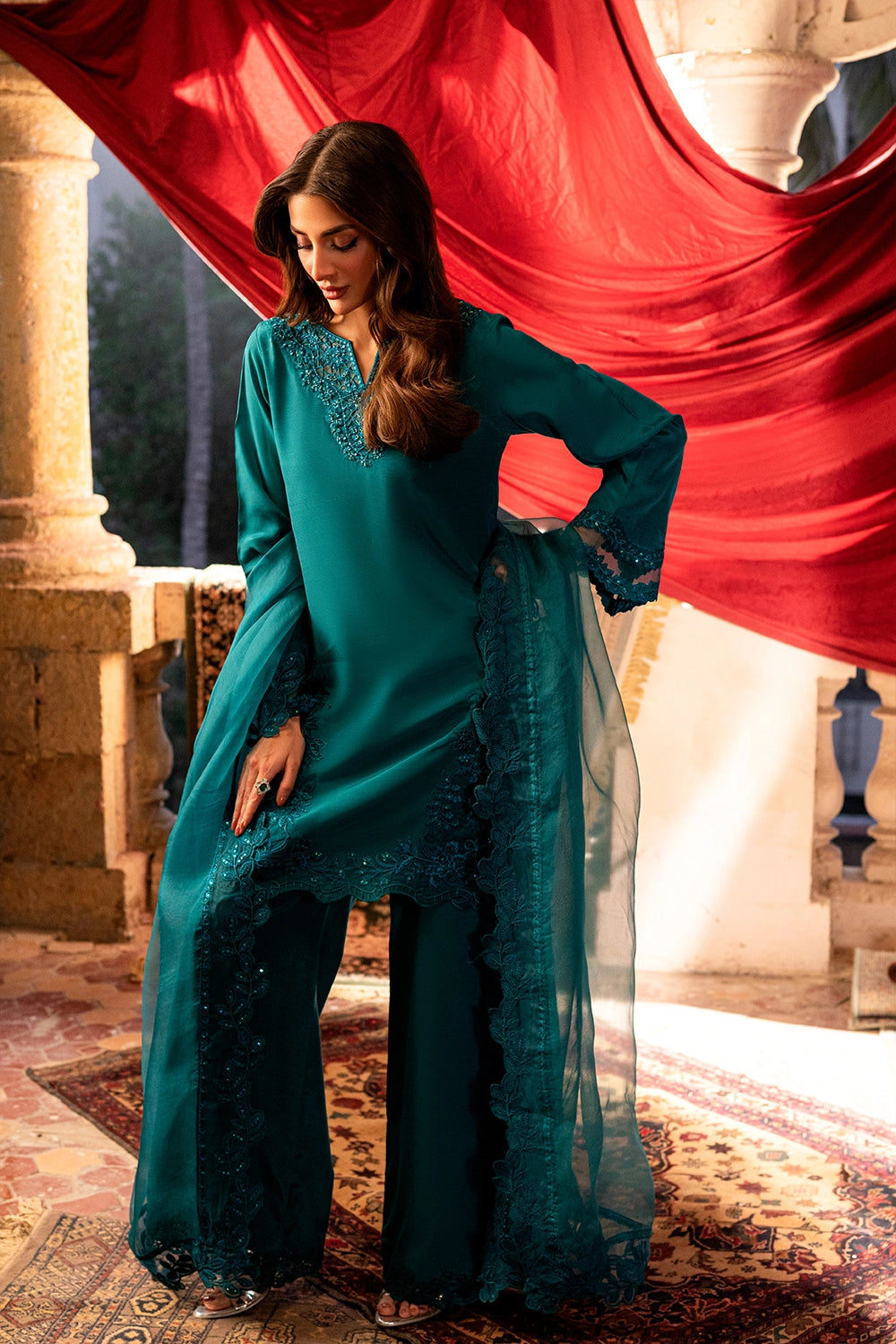 Azure | Vogue Formals | Royal Ivy - Formal Dress - available at Maria Faisal in UK and USA.