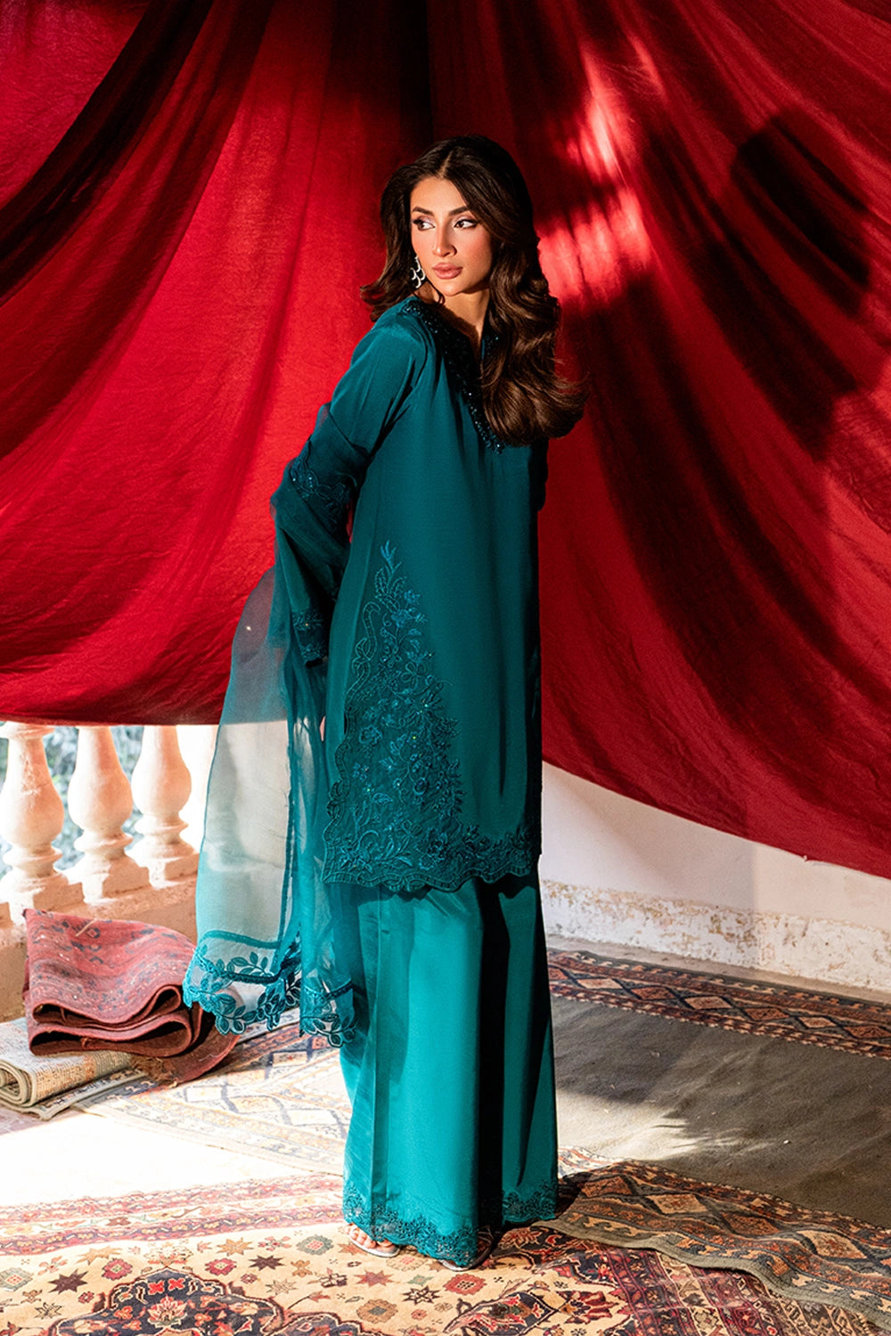 Azure | Vogue Formals | Royal Ivy - Formal Dress - available at Maria Faisal in UK and USA.