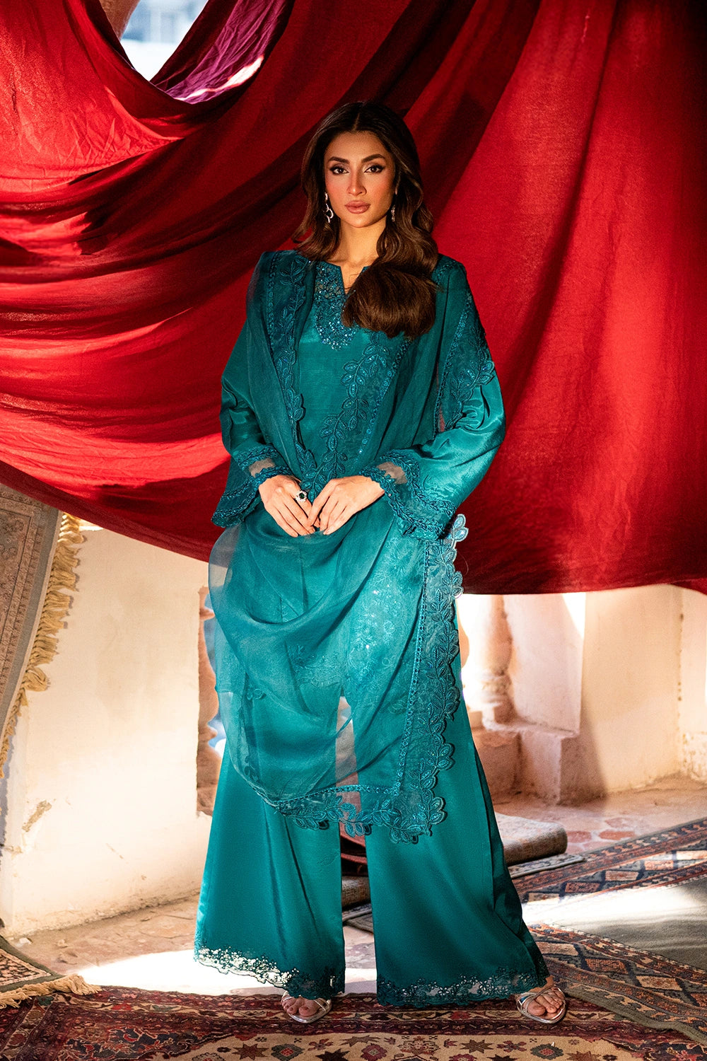 Azure | Vogue Formals | Royal Ivy - Formal Dress - available at Maria Faisal in UK and USA.